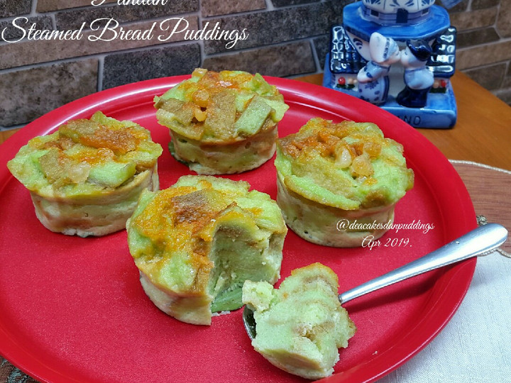 Resep Pandan Steamed Bread Puddings Anti Gagal