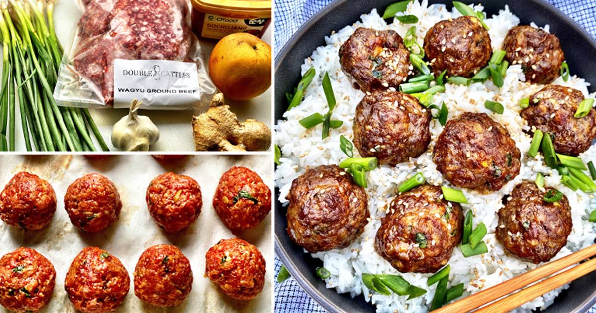 Korean BulgogiStyle Wagyu Beef Meatballs Recipe by