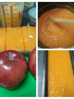 Una foto de ¿Dulce o flan de manzana y zapallo?