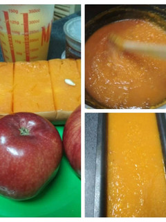 Una foto de ¿Dulce o flan de manzana y zapallo?