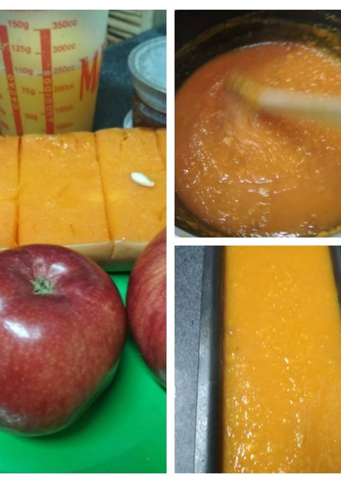 Una foto de ¿Dulce o flan de manzana y zapallo?