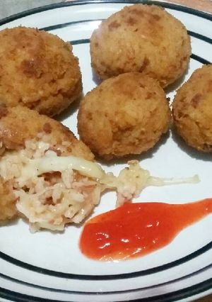 Foto resep Bola Nasi Kornet with mozarella chesse