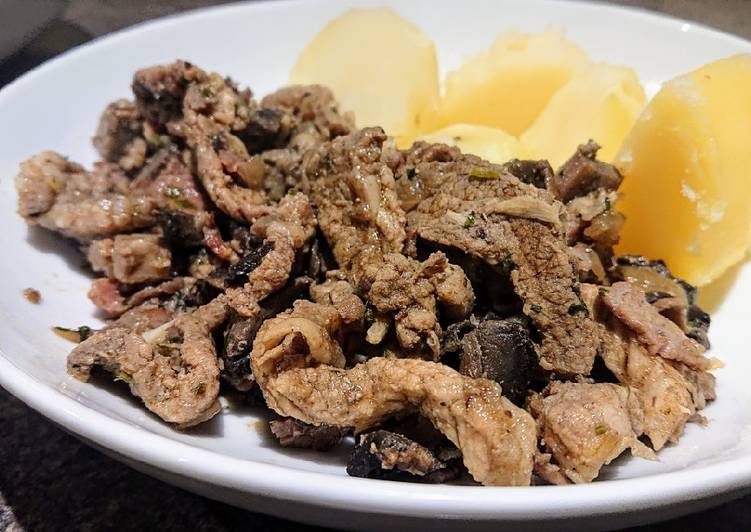 Recipe of Super Quick Homemade Pork with Mushrooms and Bacon