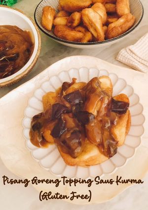 Foto resep Pisang Goreng Topping Saus Kurma (Gluten Free)