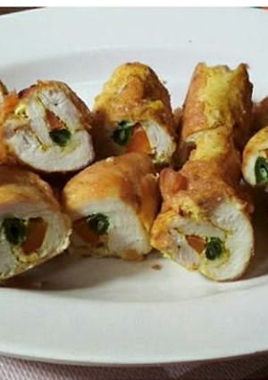 Foto resep Chicken Veggie Rolade (rolade ayam sayur) menu diet.. no tepung no kulit