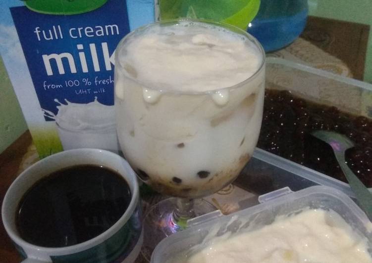 Bagaimana Menyiapkan Milk Boba cream cheese Anti Gagal