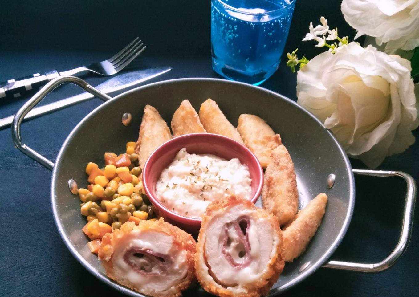 Chicken cordon bleu double cheese🍛