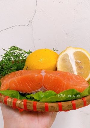Hình của món Cá hồi nướng chanh vàng.