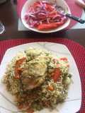 Arroz con pollo verde (peruano)