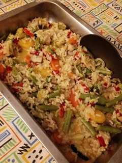 Una foto de Arroz express con verduras