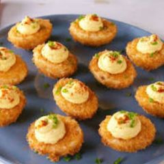 Deep fried deviled eggs A picture of Deep fried deviled eggs.