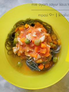 Foto resep Mpasi 9+ - Mie Ayam Sayur Saus Tomat