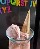 Helado casero de fresas