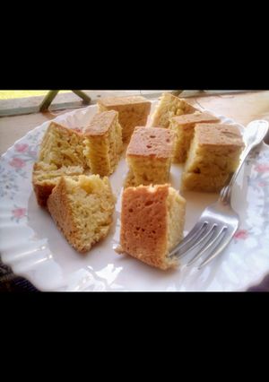 A picture of Eggless orange cake(without an oven).