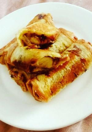 Foto resep Roti Bakar Gulung #pisangcoklatkeju