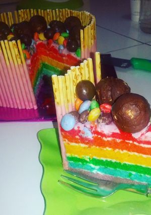 Foto resep Rainbow Cake Super lembut, moist, maknyus
