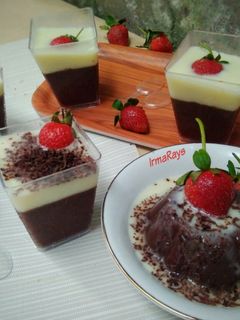 Foto resep Puding Coklat Vla Vanilla