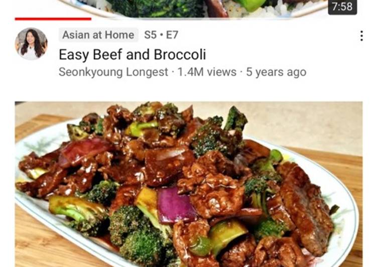 Broccoli beef on rice
