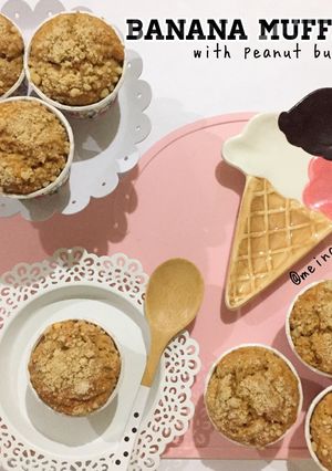 Foto resep Banana Muffin with Peanut Butter (eggless)