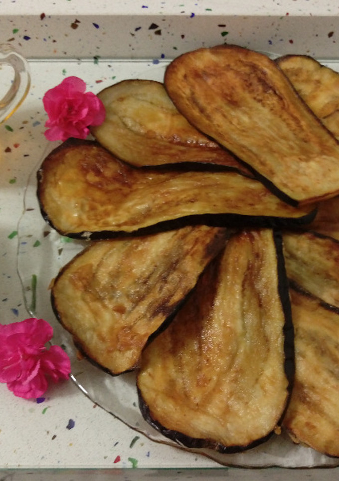 Una foto de Berenjenas con miel y crema de roquefort
