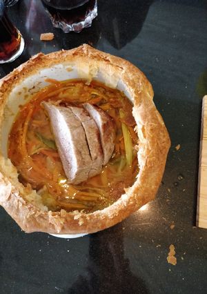 Hình của món Thịt bò nướng kính gió.