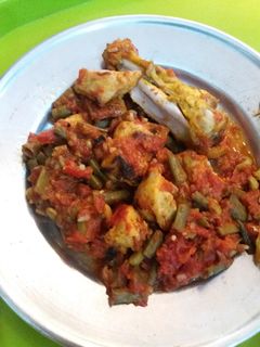 عکسی از دستور خوراک جوجه کباب و لوبیاسبز