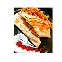 A picture of Bean rice Burrito wrap.