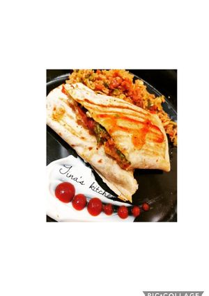 A picture of Bean rice Burrito wrap.
