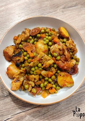 Une photo de Carcamuses, mijoté de porc et petits pois