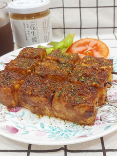 沙茶花生醬烤豆腐(氣炸鍋) 的食譜成品照片