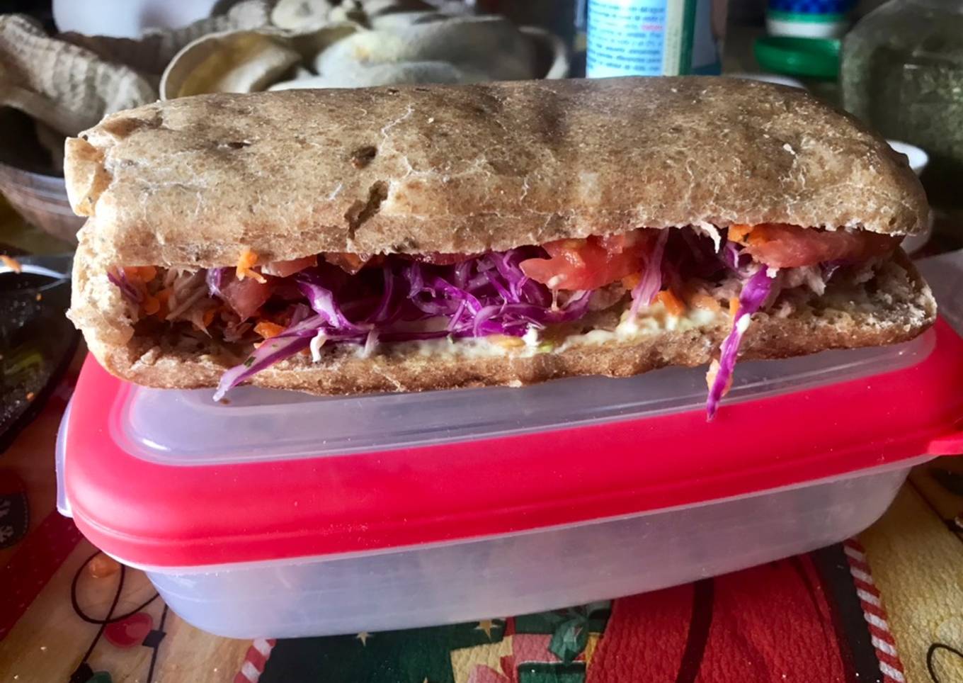 Sándwich súper rápido (atún y verduras)