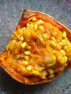 Una foto de Calabaza rellena💜