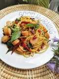 Spaghetti with Dried Chili and Basil