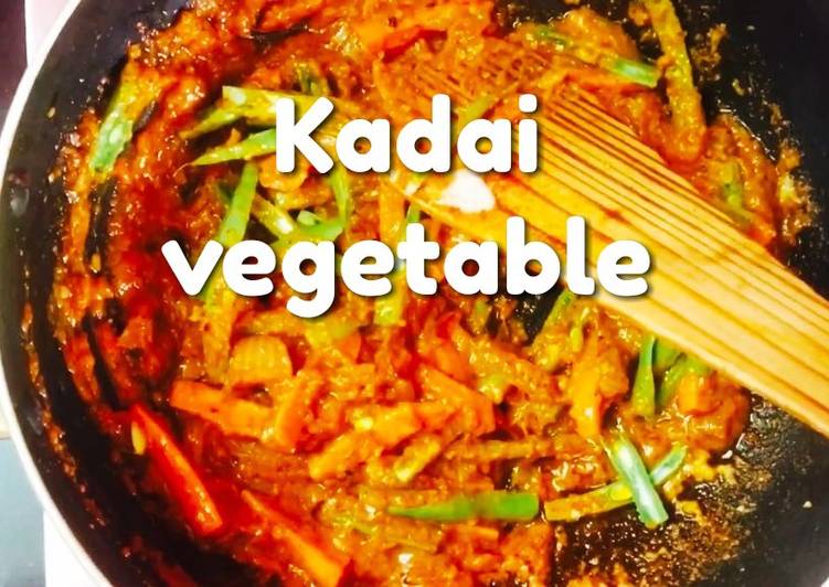 Recipe of Any-night-of-the-week Kadai Vegetable Masala | Kadai Veg gravy | Restaurant style recipe