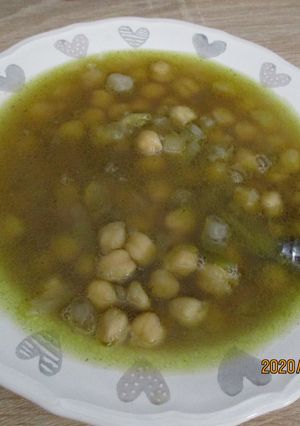 Görög csicseriborsó leves-σούπα ρεβίθια recept fotója