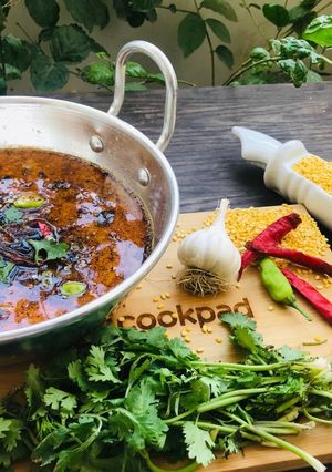 A picture of Dhaba Style moong daal.