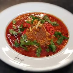 A picture of 🍲Daal Mash Gosht Curry🍲(white lentil or urad daal).