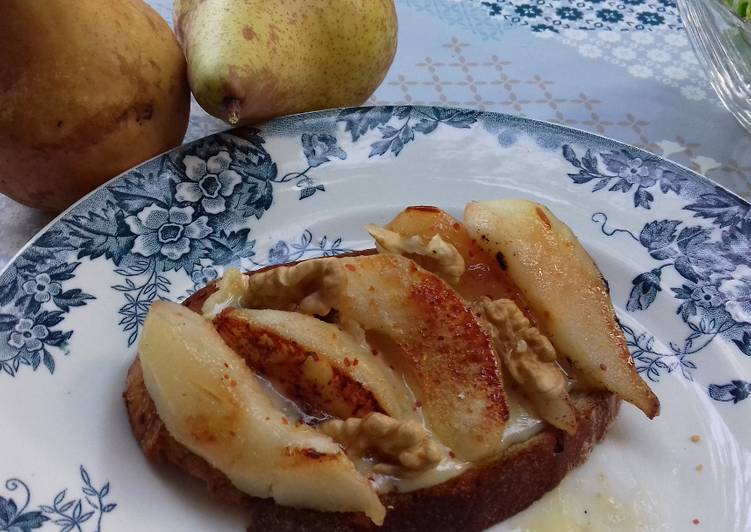 La Recette Pas à Pas Tartine camembert poire