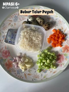 Foto resep MPASI 6+ bubur telur puyuh