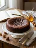 Bolo de Mel e Nozes
