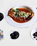 Mexican Enchilada With black bean, cheese, black olives and etc. Stuffing