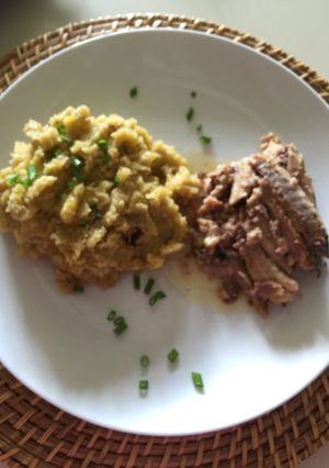 Una foto de Mangú de Plátanos Verdes