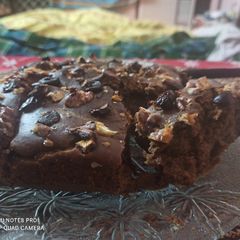 A picture of Eggless Date and Walnut Cake.