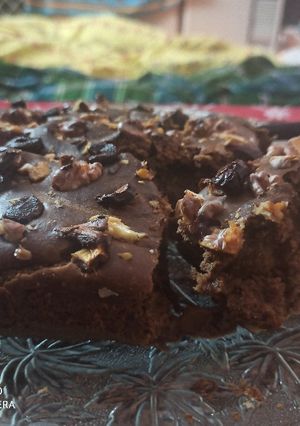 A picture of Eggless Date and Walnut Cake.