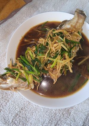 Foto resep Ikan grouper siram jahe daun bawang