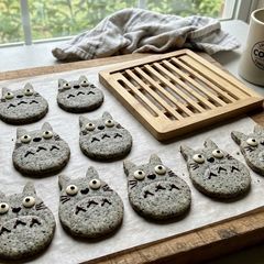 A picture of Totoro Black Sesame Shortbread.