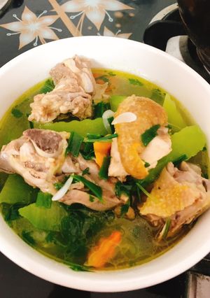 Hình của món Canh bí xanh thịt gà.