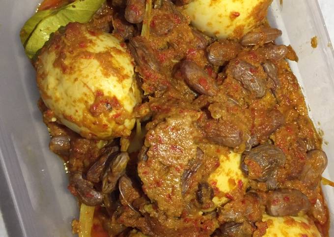 Rendang telur + kacang merah