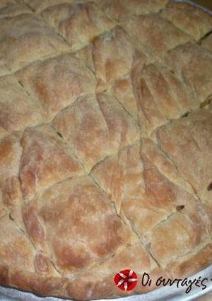 A picture of Zucchini and cheese pie with homemade filo.