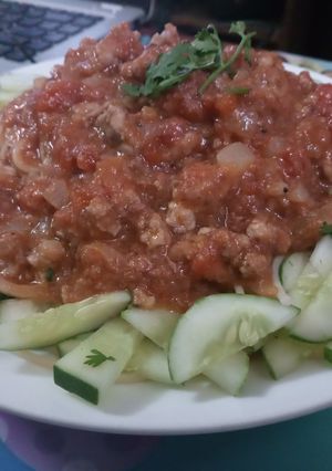 Hình của món Mì ý sốt cà.